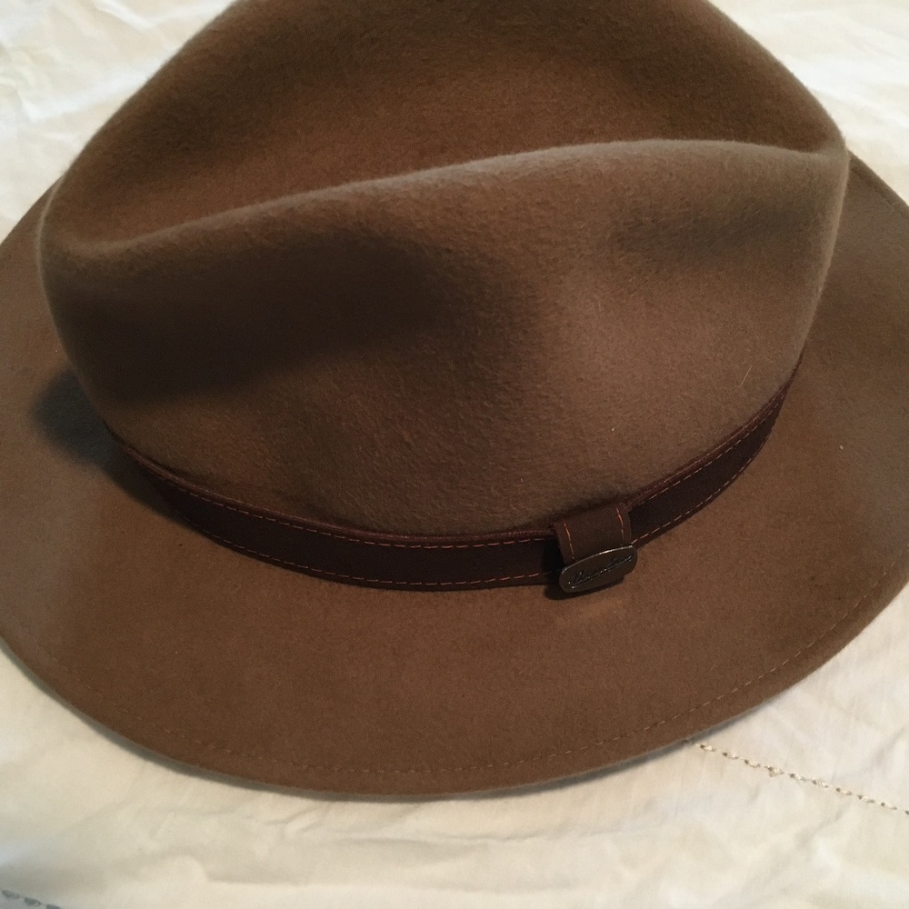 Borsalino Light brown water repellent fur Felt Fedora Hat Size M (7 1/8)